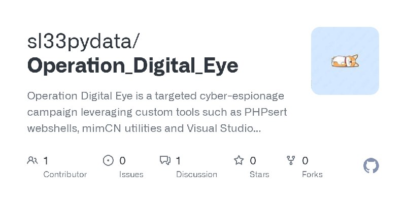 GitHub - sl33pydata/Operation_Digital_Eye: Operation Digital Eye is a targeted cyber-espionage campaign leveraging custom tools…