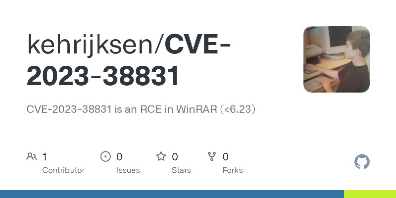 GitHub - kehrijksen/CVE-2023-38831: CVE-2023-38831 is an RCE in WinRAR (<6.23)