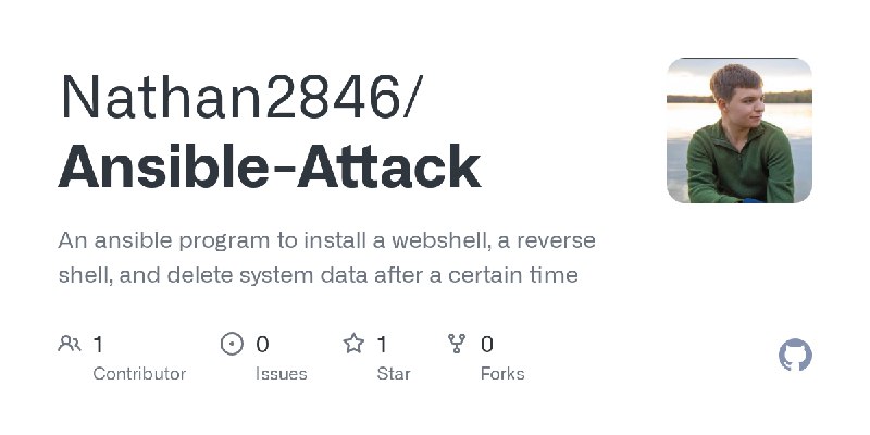 GitHub - Nathan2846/Ansible-Attack: An ansible program to install a webshell, a reverse shell, and delete system data after a certain…