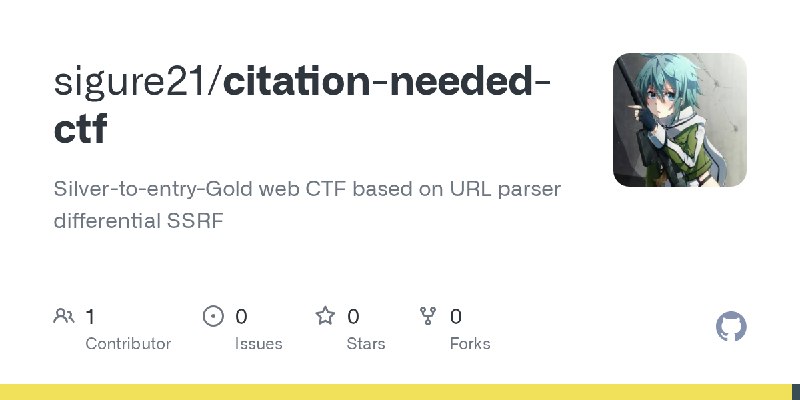 GitHub - sigure21/citation-needed-ctf: Silver-to-entry-Gold web CTF based on URL parser differential SSRF