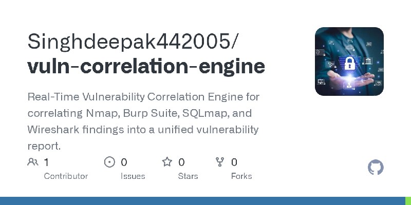 GitHub - Singhdeepak442005/vuln-correlation-engine: Real-Time Vulnerability Correlation Engine for correlating Nmap, Burp Suite…