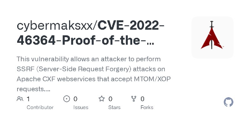 GitHub - cybermaksxx/CVE-2022-46364-Proof-of-the-concept: This vulnerability allows an attacker to perform SSRF (Server-Side Request…