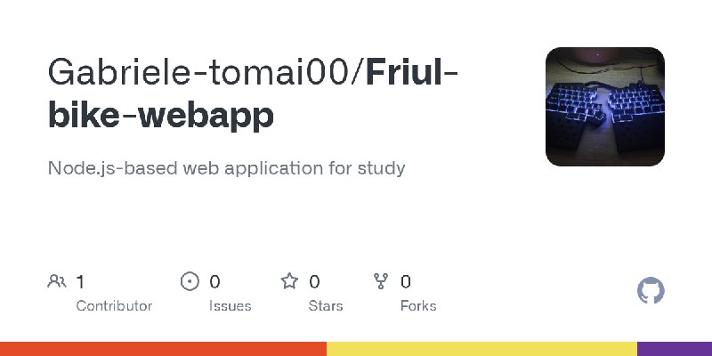 GitHub - Gabriele-tomai00/Friul-bike-webapp: Node.js-based web application for study