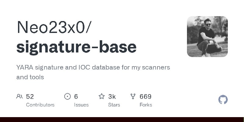 GitHub - Neo23x0/signature-base: YARA signature and IOC database for my scanners and tools