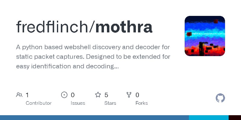 GitHub - fredflinch/mothra: A python based webshell discovery and decoder for static packet captures. Designed to be extended for…