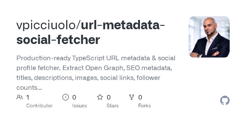 GitHub - vpicciuolo/url-metadata-social-fetcher: Production-ready TypeScript URL metadata & social profile fetcher. Extract Open…