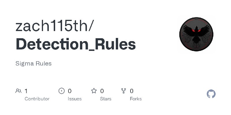 GitHub - zach115th/Detection_Rules: Sigma Rules