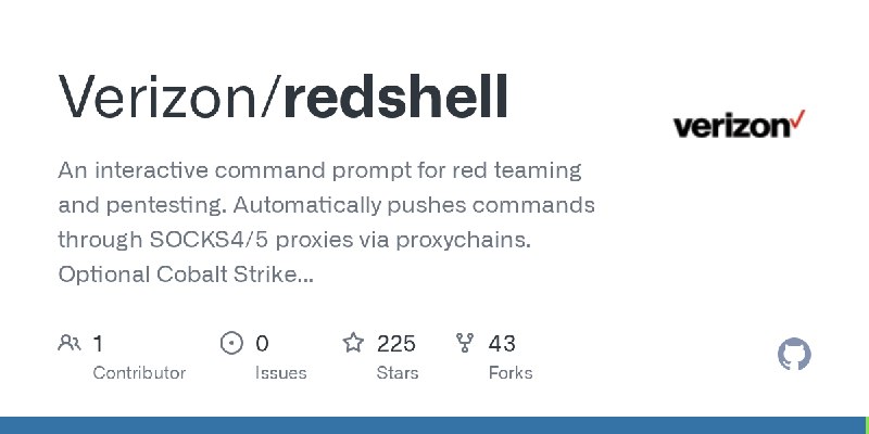GitHub - Verizon/redshell: An interactive command prompt for red teaming and pentesting. Automatically pushes commands through…