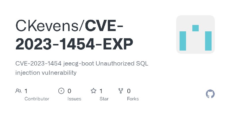 GitHub - CKevens/CVE-2023-1454-EXP: CVE-2023-1454 jeecg-boot Unauthorized SQL injection vulnerability