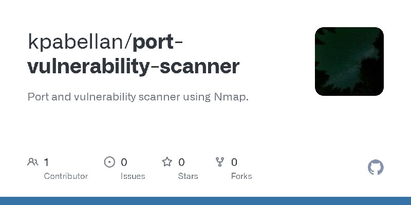 GitHub - kpabellan/port-vulnerability-scanner: Port and vulnerability scanner using Nmap.