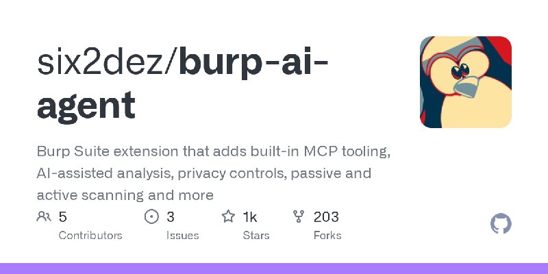GitHub - six2dez/burp-ai-agent: Burp Suite extension that adds built-in MCP tooling, AI-assisted analysis, privacy controls, passive…