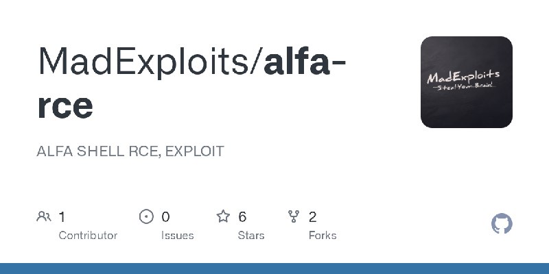 GitHub - MadExploits/alfa-rce: ALFA SHELL RCE, EXPLOIT