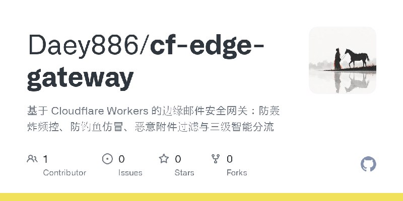 GitHub - Daey886/cf-edge-gateway: 基于 Cloudflare Workers 的边缘邮件安全网关：防轰炸频控、防钓鱼仿冒、恶意附件过滤与三级智能分流