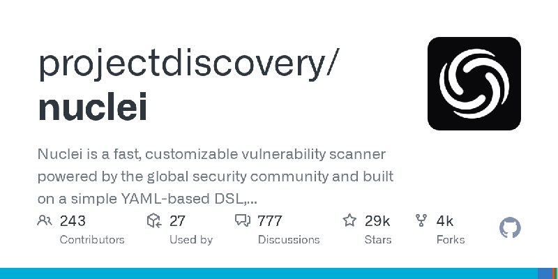 GitHub - projectdiscovery/nuclei: Nuclei is a fast, customizable vulnerability scanner powered by the global security community…