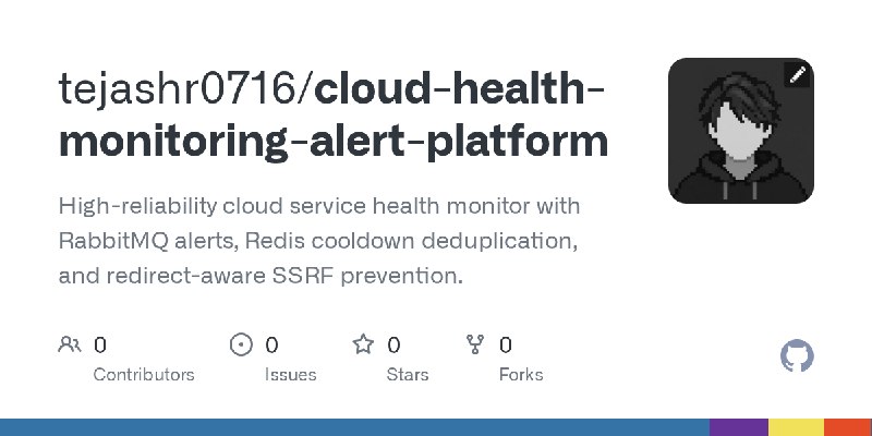GitHub - tejashr0716/cloud-health-monitoring-alert-platform: High-reliability cloud service health monitor with RabbitMQ alerts…