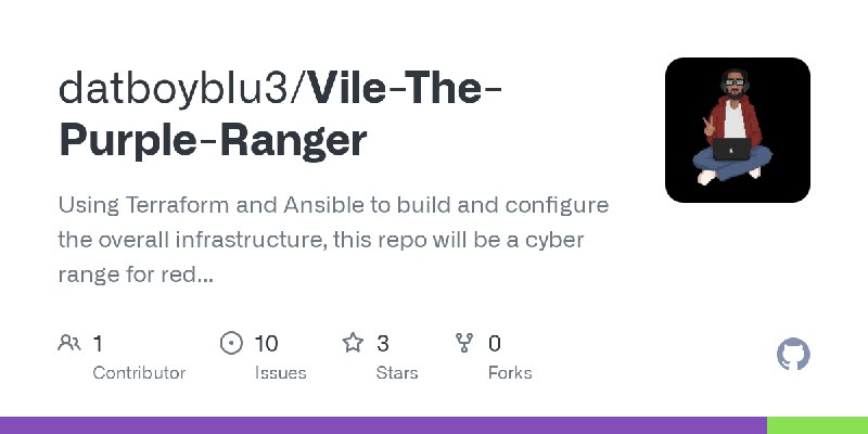 GitHub - datboyblu3/Vile-The-Purple-Ranger: Using Terraform and Ansible to build and configure the overall infrastructure, this…