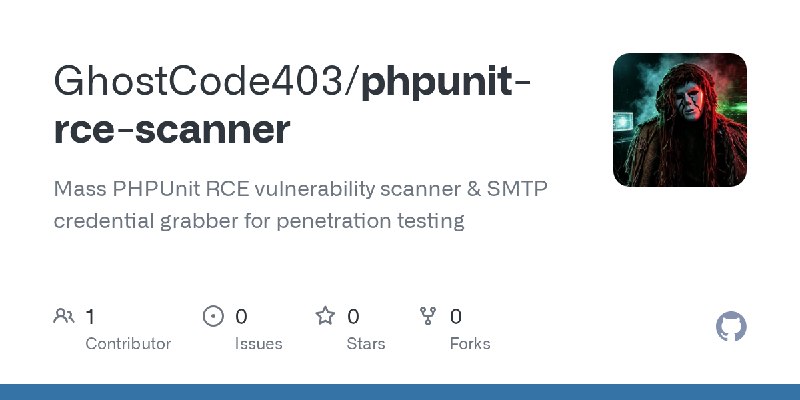 GitHub - GhostCode403/phpunit-rce-scanner: Mass PHPUnit RCE vulnerability scanner & SMTP credential grabber for penetration testing