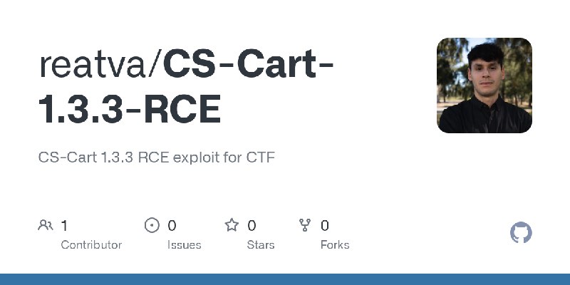 GitHub - reatva/CS-Cart-1.3.3-RCE: CS-Cart 1.3.3 RCE exploit for CTF