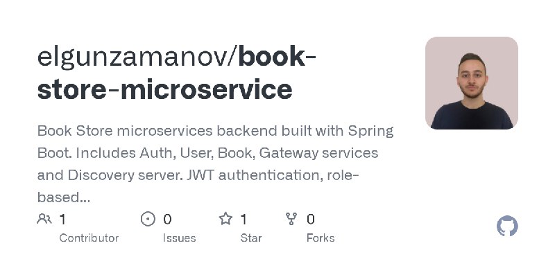 GitHub - elgunzamanov/book-store-microservice: Book Store microservices backend built with Spring Boot. Includes Auth, User, Book…