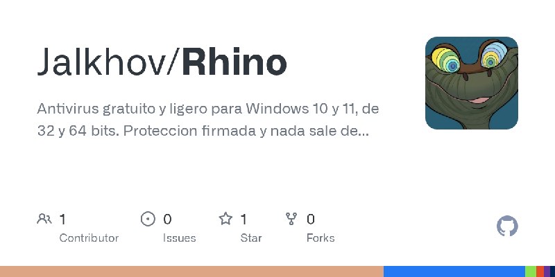 GitHub - Jalkhov/Rhino: Antivirus gratuito y ligero para Windows 10 y 11, de 32 y 64 bits. Proteccion firmada y nada sale de tu…