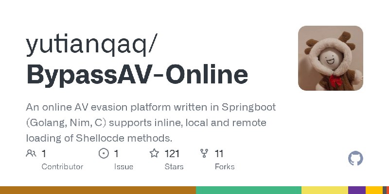 GitHub - yutianqaq/BypassAV-Online: An online AV evasion platform written in Springboot (Golang, Nim, C) supports inline, local…
