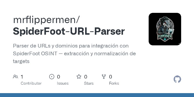 GitHub - mrflippermen/SpiderFoot-URL-Parser: Parser de URLs y dominios para integración con SpiderFoot OSINT — extracción y normalización…