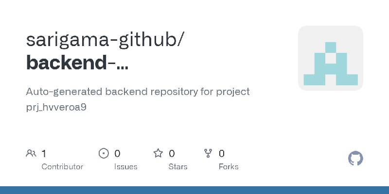 GitHub - sarigama-github/backend-repo_hvveroa9_3nzmot: Auto-generated backend repository for project prj_hvveroa9