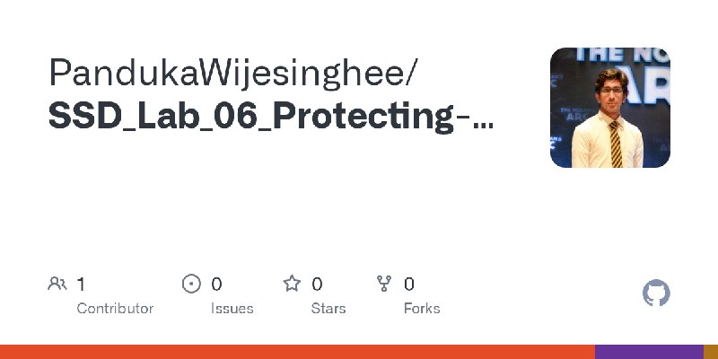 GitHub - PandukaWijesinghee/SSD_Lab_06_Protecting-against-XSS