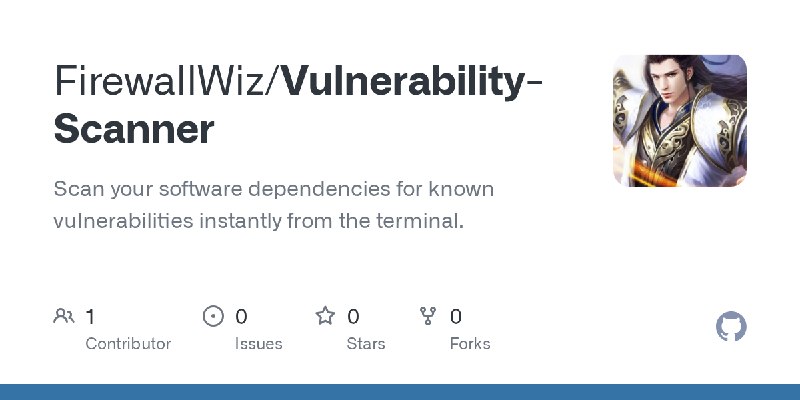 GitHub - FirewallWiz/Vulnerability-Scanner: Scan your software dependencies for known vulnerabilities instantly from the terminal.