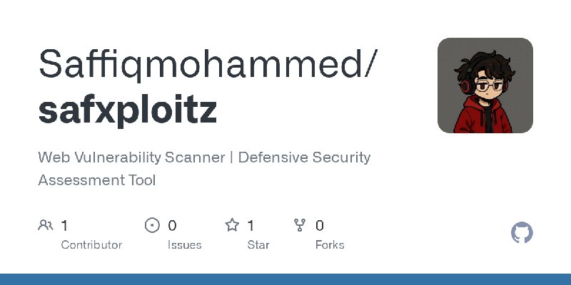 GitHub - Saffiqmohammed/safxploitz: Web Vulnerability Scanner | Defensive Security Assessment Tool