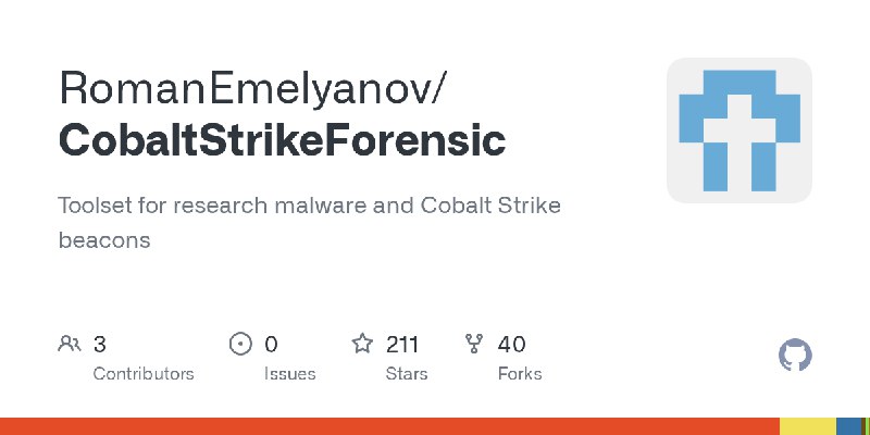 GitHub - RomanEmelyanov/CobaltStrikeForensic: Toolset for research malware and Cobalt Strike beacons