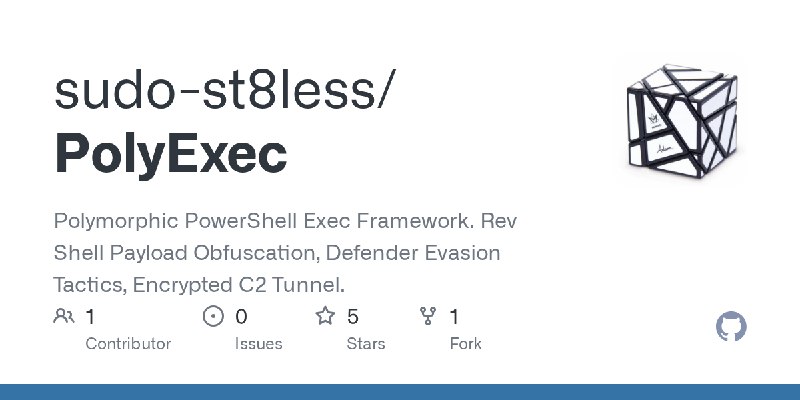 GitHub - sudo-st8less/PolyExec: Polymorphic PowerShell Exec Framework. Rev Shell Payload Obfuscation, Defender Evasion Tactics…