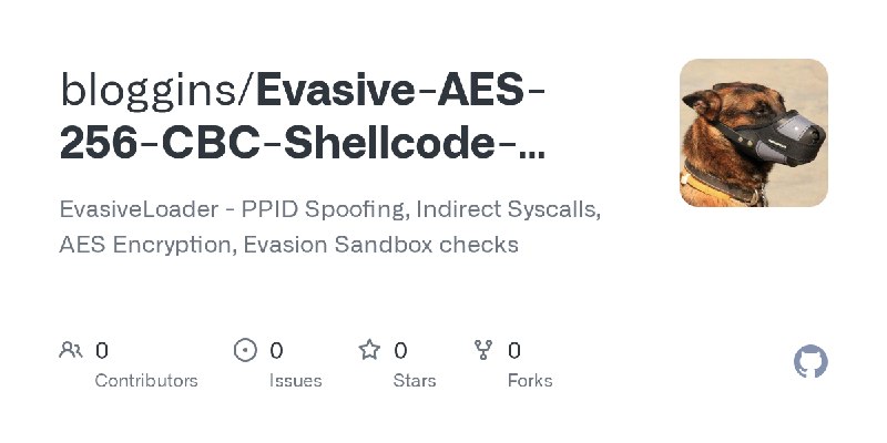 bloggins/Evasive-AES-256-CBC-Shellcode-Loader