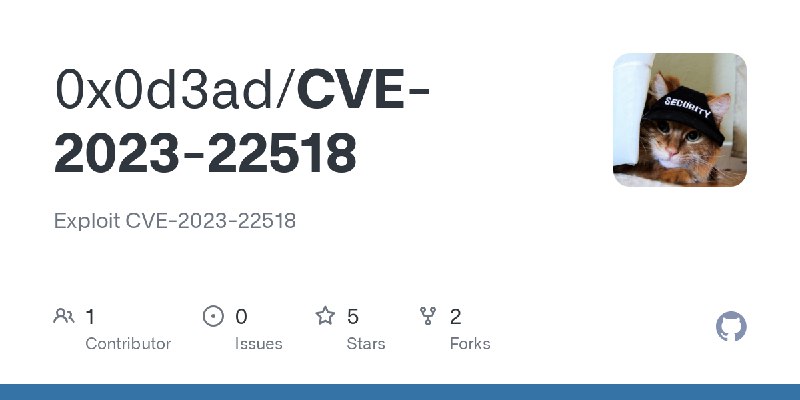 GitHub - 0x0d3ad/CVE-2023-22518: Exploit CVE-2023-22518