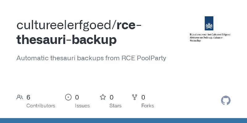GitHub - cultureelerfgoed/rce-thesauri-backup: Automatic thesauri backups from RCE PoolParty