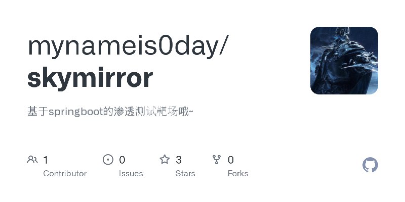 GitHub - mynameis0day/skymirror: 基于springboot的渗透测试靶场哦~