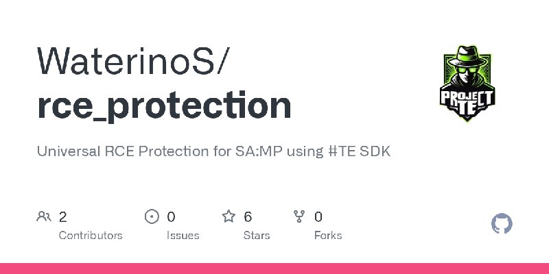 GitHub - WaterinoS/rce_protection: Universal RCE Protection for SA:MP using #TE SDK