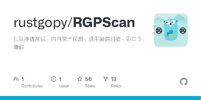 GitHub - rustgopy/RGPScan: 红队渗透测试、内网资产探测、通用漏洞扫描、弱口令爆破