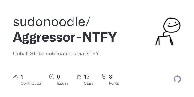 GitHub - sudonoodle/Aggressor-NTFY: Cobalt Strike notifications via NTFY.