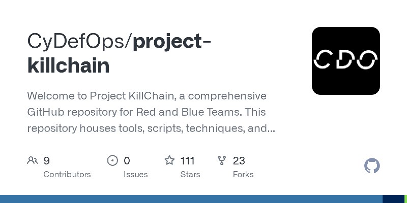 GitHub - CyDefOps/project-killchain: Welcome to Project KillChain, a comprehensive GitHub repository for Red and Blue Teams. This…