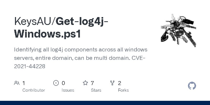 GitHub - KeysAU/Get-log4j-Windows.ps1: Identifying all log4j components across all windows servers, entire domain, can be multi…