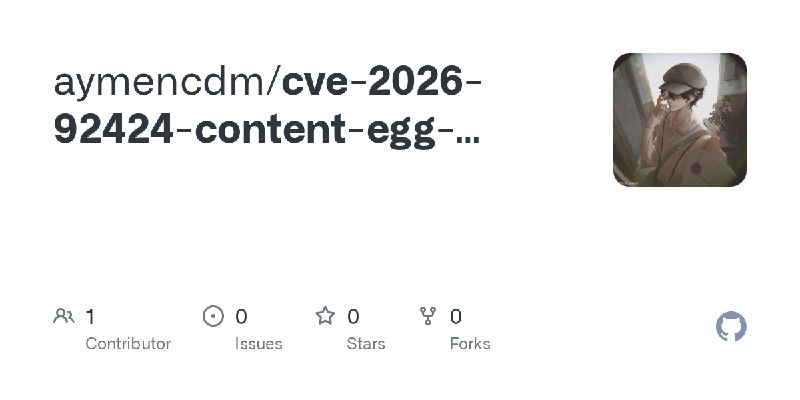 GitHub - aymencdm/cve-2026-92424-content-egg-stored-xss-