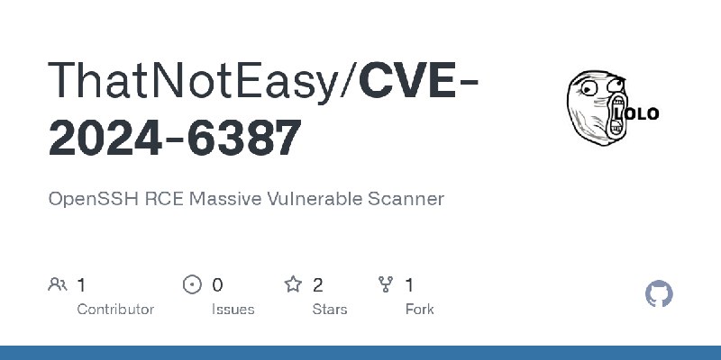 GitHub - ThatNotEasy/CVE-2024-6387: OpenSSH RCE Massive Vulnerable Scanner