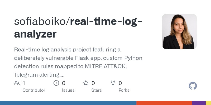 GitHub - sofiaboiko/real-time-log-analyzer: Real-time log analysis project featuring a deliberately vulnerable Flask app, custom…