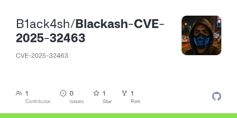 GitHub - B1ack4sh/Blackash-CVE-2025-32463: CVE-2025-32463