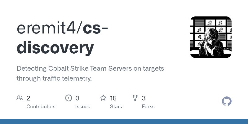 GitHub - eremit4/cs-discovery: Detecting Cobalt Strike Team Servers on targets through traffic telemetry.