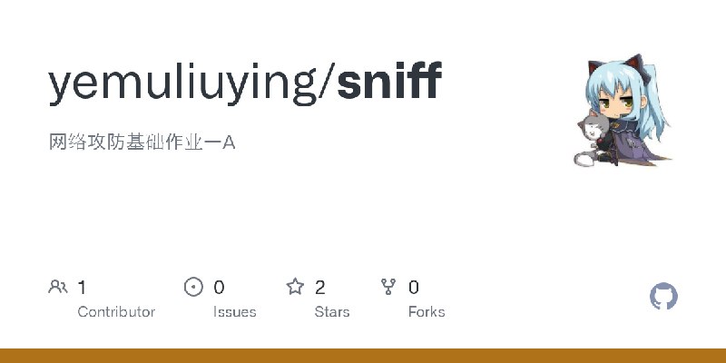 GitHub - yemuliuying/sniff: 网络攻防基础作业一A