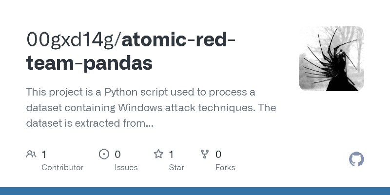 GitHub - 00gxd14g/atomic-red-team-pandas: This project is a Python script used to process a dataset containing Windows attack techniques.…