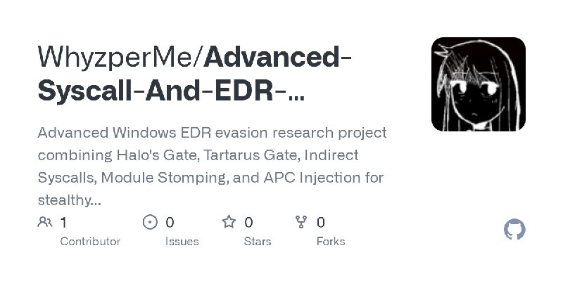 GitHub - WhyzperMe/Advanced-Syscall-And-EDR-Evasion-Research: Advanced Windows EDR evasion research project combining Halo's Gate…
