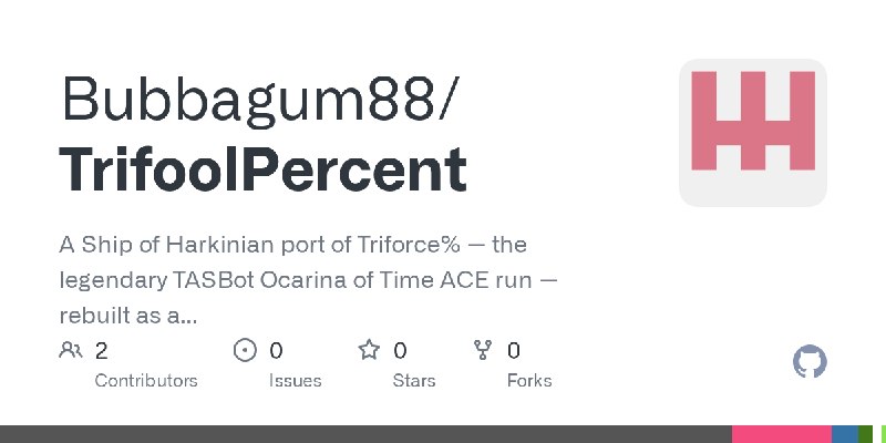 GitHub - Bubbagum88/TrifoolPercent: A Ship of Harkinian port of Triforce% — the legendary TASBot Ocarina of Time ACE run — rebuilt…